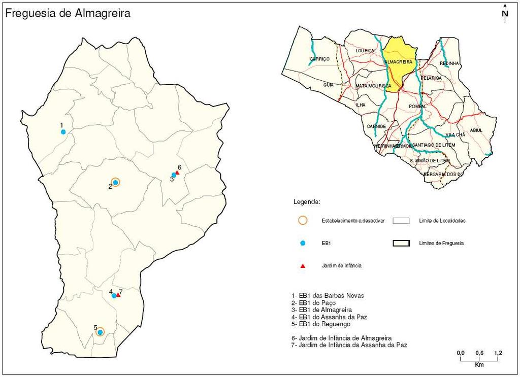 Mapa 3 Proposta de intervenção na rede escolar Freguesia de