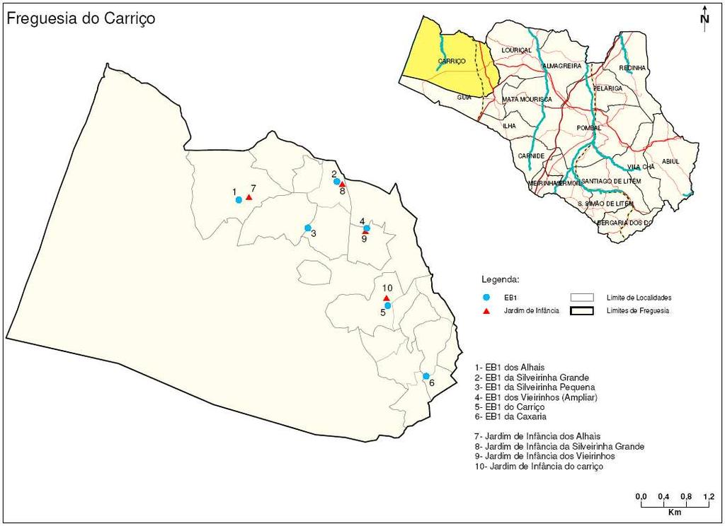 Mapa 5 Proposta de intervenção na rede escolar Freguesia de