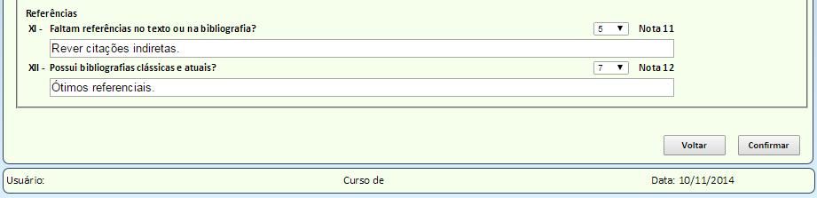 9) Depois de salvar a avaliação, o título do trabalho avaliado não aparecerá mais na listagem, confirmando assim que sua avaliação foi efetuada com sucesso.