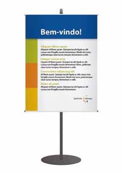 10 2.4. identidade banner 2 Este modelo é indicado para quando houver a necessidade de muitas informações. As especificações estão descritas abaixo. 0.90 m Bem-vindo!