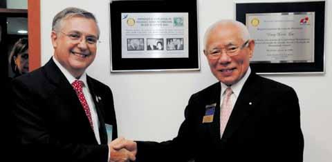 visita do presidente de rotary international Presidente de RI Sakuji Tanaka, visita a sede do Distrito 4430 e a Fundação dos Rotarianos No dia 21 de fevereiro o Presidente de Rotary International