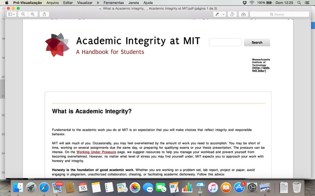Exemplo: MIT Segue o regulamentado pelo