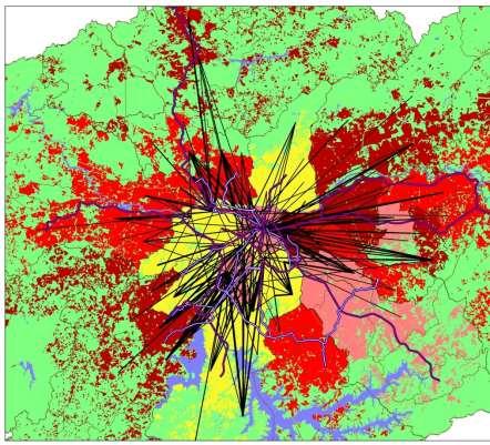 19 em 2007 também predominam fluxos acima de por com origem e destino na periferia tais fluxos deixam