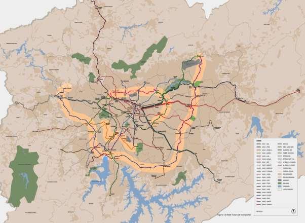 22 linhas de caráter perimetral, propostas pela STM, na Rede Metropolitana de Alta e Média Capacidade, podem reduzir o crescimento das viagens por