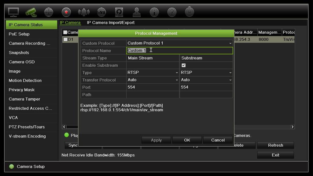 Capítulo 10: Configuração da câmara 4. Clique em Aplicar para guardar as definições.