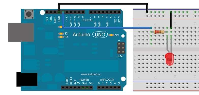 Como ligar um LED no Arduino Importante: 220 ohms