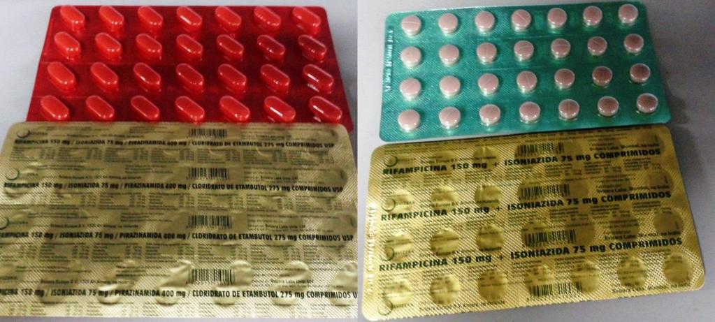 32 O tratamento indicado pelo MS para todos os casos novos de tuberculose está disponível na apresentação farmacológica de comprimidos com doses fixas combinadas de rifampicina (R) 150mg, isoniazida