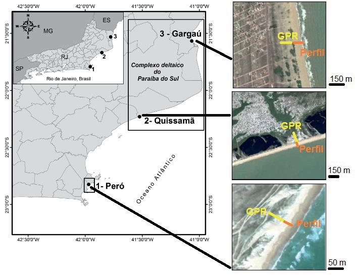 Barreiras Costeiras Holocênicas: Geomorfologia e Arquitetura Deposicional no Litoral do Rio de Janeiro Figura 2 - Localização da área de estudo.