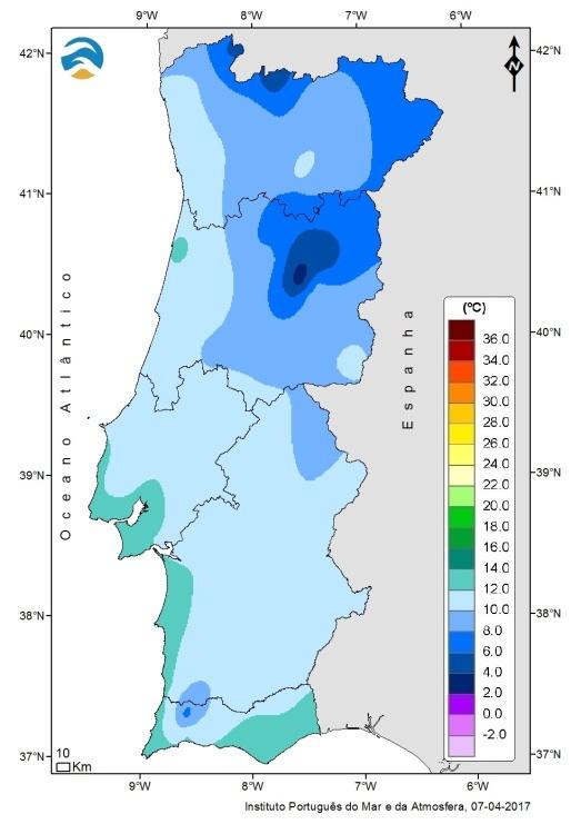 Na segunda década verificou-se uma subida nos valores de temperatura e os desvios variaram entre +0.3 C em Lisboa/G.C. e +3.7 C em Montalegre.