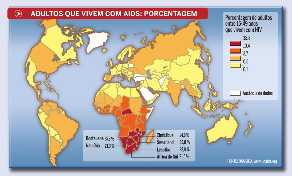 O tamanho de cada país é proporcional à intensidade do problema portar o tamanho do círculo que está no centro do Brasil para o ábaco na legenda do mapa e saber qual é a proporcionalidade.