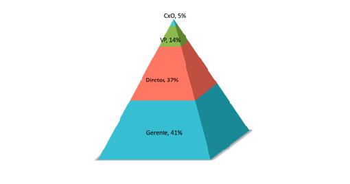 Perfil dos participantes: Nível do cargo 56% dos