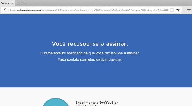 Assinatura Eletrônica Cancelamento ou Rejeição de uma Proposta É exibida mensagem de sucesso na tela Ao confirmar a rejeição: O Cliente e o Corretor que gerou a proposta irão receber um e-mail de