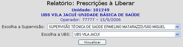 7. Relatório de Prescrições a Liberar Entramos no menu Relatórios / Remédio em Casa / Prescrições a Liberar.