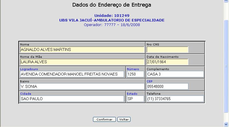 Residencial, devemos fazer essa alteração direto no seu cadastro no Sistema SUS.