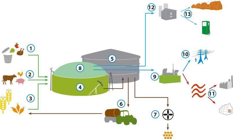 Como funciona uma planta de biogás? (7) secando-o, posteriormente, pode usá-lo como fertilizante seco.