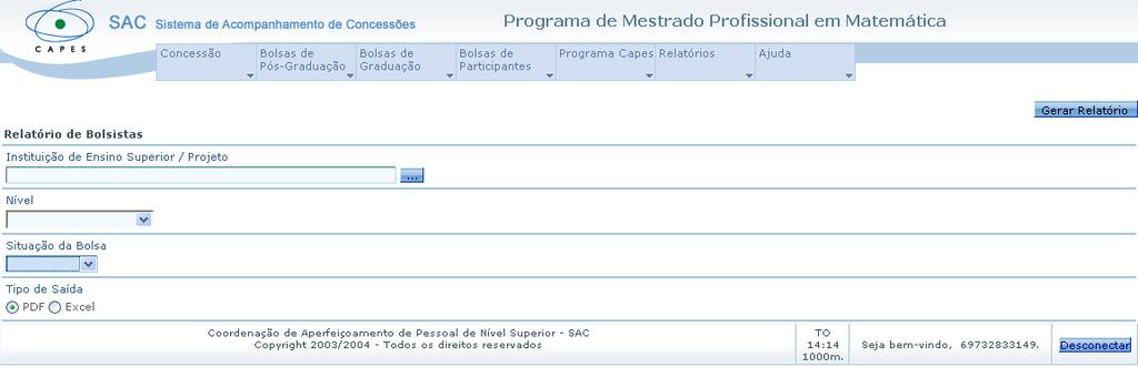 1 Clicar no botão, para selecionar a IES/Projeto. 3.