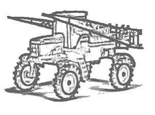 Pulverizador tracionado: implemento agrícola que, quando acoplado a um trator agrícola, pode realizar a operação de aplicar agrotóxicos.