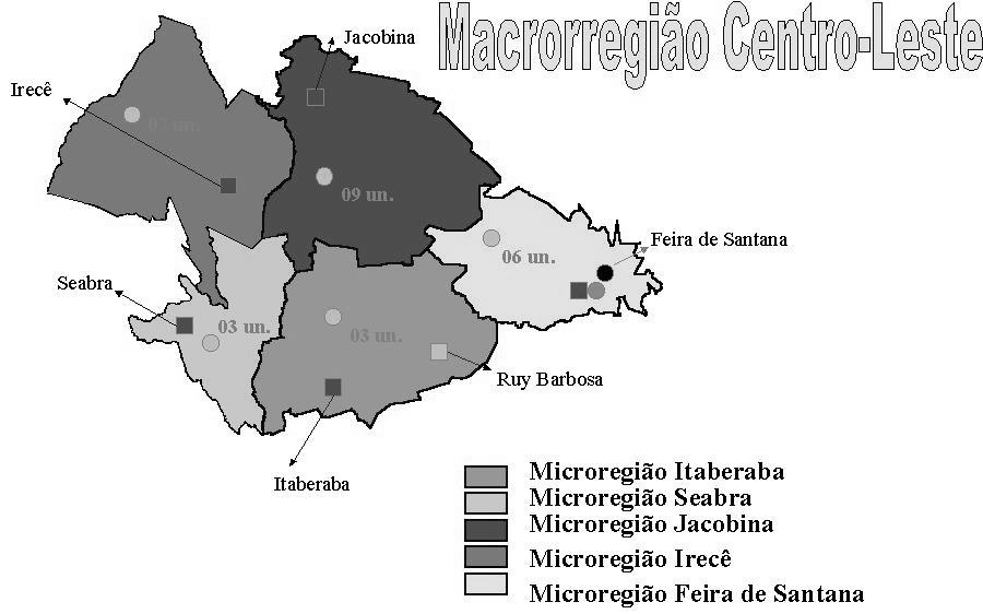 9 A região Centro-Leste do Estado vem desde a região da Chapada de Diamantina até Feira de Santana.