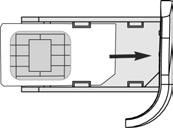 PT Directório 2. Inserir o cartão SIM entre os grampos de fixação, com o lado do microchip virado para cima, até parar. 3.