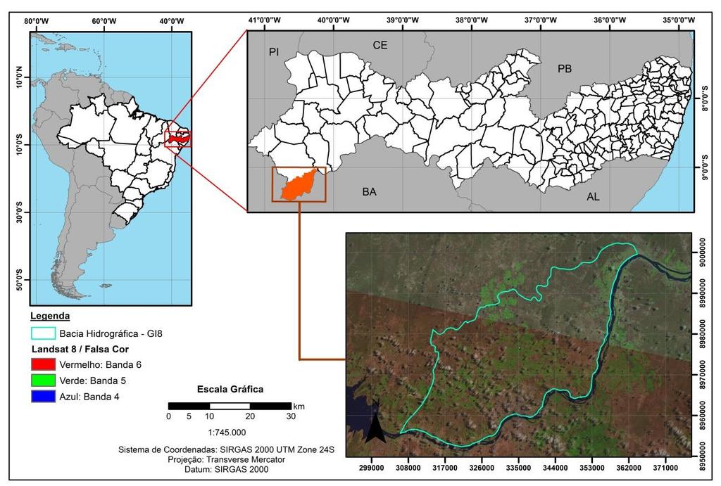 (Figura 1). A bacia limita-se ao norte com a bacia do rio Pontal (UP13), ao sul e a leste com o rio São Francisco, e a oeste com o estado da Bahia.