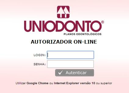 principal para acessar o autorizador, conforme a figura ao lado.