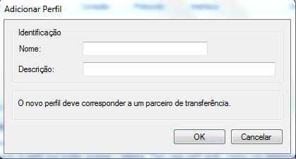 4. Na guia Perfis você poderá adicionar, remover ou modificar os parâmetros de configuração de um usuário do serviço STCP OFTP Server. 5. Clique no botão Adicionar.