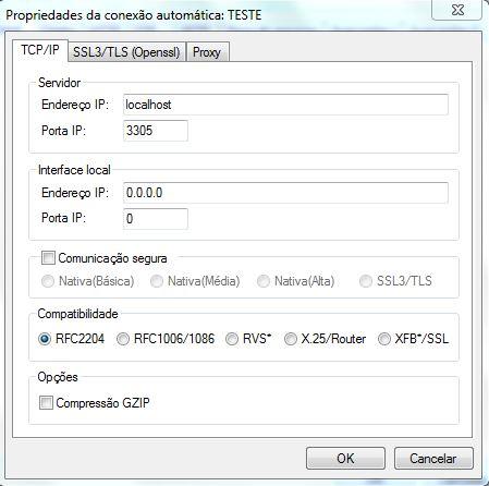 15. Se o protocolo selecionado foi OFTP TCP/IP, configure as seguintes opções na guia TCP/IP.