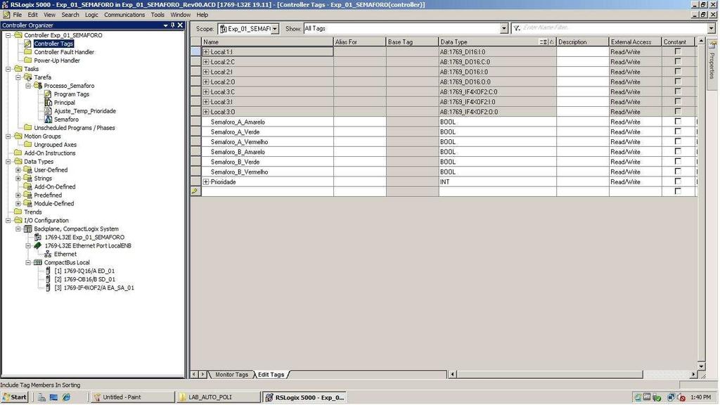 Figura 18. Estrutura do software e Base de dados b) Rotina Ajuste_Temp_Prioridade: Esta rotina, cujo código foi escrito na linguagem Texto Estruturado, é mostrada na figura 20.