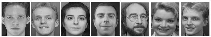 A taxa de reconhecimento ao utilizar o algoritmo Leave-one-out foi de 98,25 %, ou seja, das 400 faces apenas 7 faces foram identificadas incorretamente. A Figura 5.