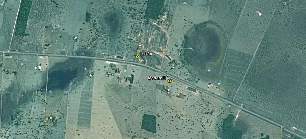 Sítio Lixão Imagem de satélite do Google Earth mostrando a inserção do Sítio Lixão