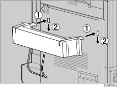 seguida, aperte-a ligeiramente ( ) para a inserir nos orifícios do suporte ( ).