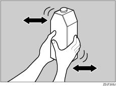 Configuração C Agite o cartucho de toner para a frente e para trás, cinco ou seis vezes.