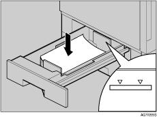 Configuração Colocar Papel A seguir é descrito como colocar papel na bandeja do papel standard (Bandeja 1). Não puxe a bandeja do papel para fora com força.