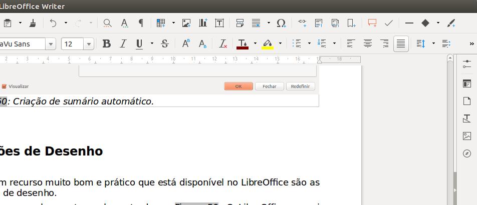 barra de ferramentas consome uma parte da tela. Como fazer para que o LibreOffice mostre as funções de desenho? É simples.