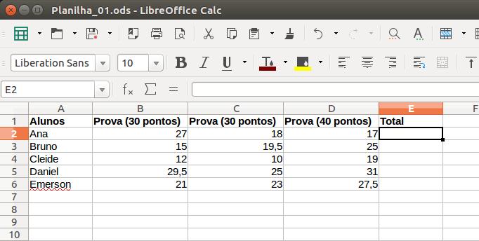 Funções (Functions) Uma das funções mais utilizadas em planilhas eletrônicas é a função de soma ou somatório. Tanto é que ao abrir o Calc você verá um botão com o símbolo Σ.