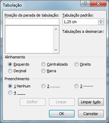 Informática Microsoft Word 2010 Prof. Márcio Hunecke 1. Clique duas vezes na régua ou clique na guia Layout de Página, clique no Iniciador da Caixa de Diálogo Parágrafo e clique em Tabulações. 2. Em Posição da parada de tabulação, digite o local onde você deseja definir a parada de tabulação.