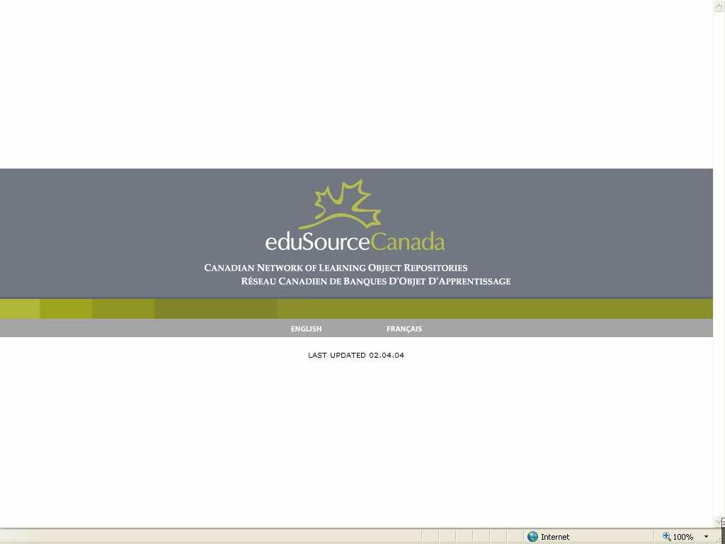 EduSource O edusource Canada s Learning Object Repository Network é uma gigantesca aliança entre universidades, agências governamentais canadianas e instituições privadas, que tem como objectivo