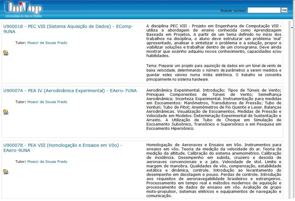 Ao acessar a página inicial da plataforma Moodle, o professor deve clicar sobre a faculdade onde sua disciplina está cadastrada (como mostrado na ilustração anterior).