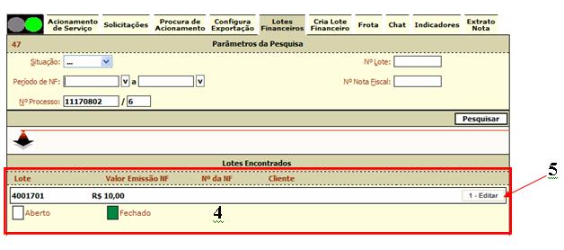 1. O JUVO trará para você o lote ou processo e a situação em que se encontra (No exemplo