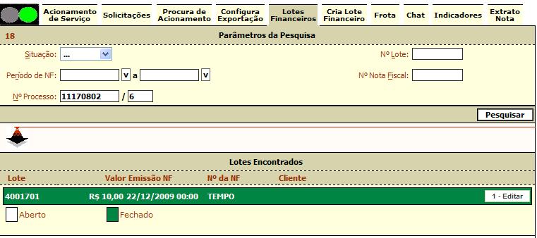 5. O lote foi finalizado e a partir de agora os