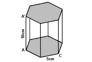 A figura a seguir representa o cubo com a água. Considere que a superfície livre do líquido no interior do cubo seja um retângulo ABCD com área igual a 325 dm 2.