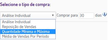 Pedido de Compra (Automático) Este recurso do ERP sugere automaticamente os produtos e as quantidades a serem compradas.