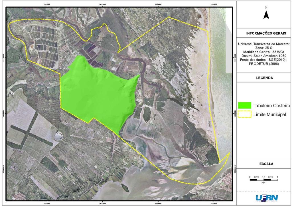 O sistema Tabuleiro Costeiro na área em estudo situa-se em contato com a planícies fluvial e o manguezal, sendo com essas unidades suas principais interações relativas a dinâmica de transporte e