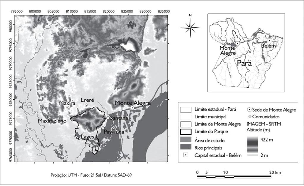Figura 1 - Localização do Parque Estadual de Monte Alegre. Fonte: Secretaria do Meio Ambiente do Estado do Pará (2008).