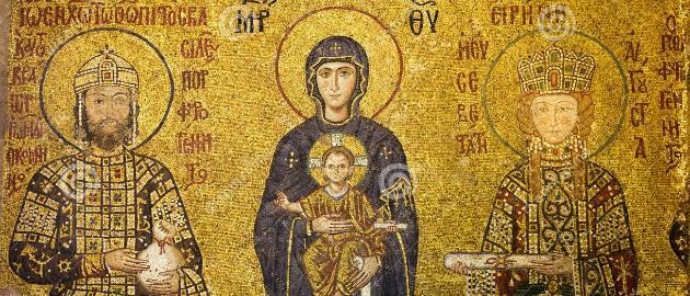 Mosaico O mosaico é a expressão máxima da Arte Bizantina e não se destinava somente a decorar as paredes e abóbadas, mas também servia de fonte de instrução e guia espiritual aos fiéis,