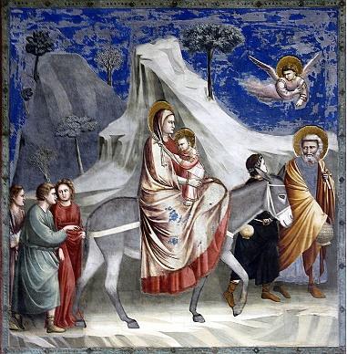 Dentre os principais artistas do período, destaca-se Giotto, que pintava os santos como seres humanos comuns, fazendo descer o foco visual do observador e apresentando uma visão humanista das figuras