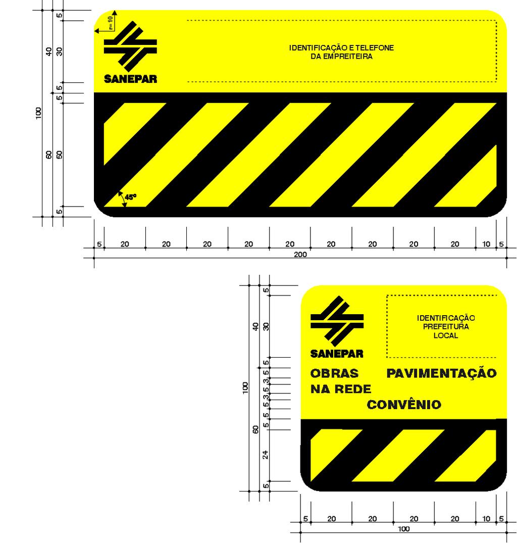 7/7 A placa de "CONVÊNIO" deverá ser utilizada somente se existir convênio entre a SANEPAR e a