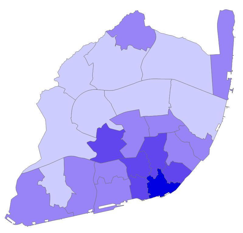 10. IMIGRAÇÃO E INTERCULTURALIDADE Caracterização e Condições de Vida da População Imigrante em Lisboa População residente de nacionalidade estrangeira (nº) (%), Lisboa, 2011 639-1500 1501-3000