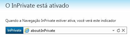 A proteção oferecida pela Navegação InPrivate só terá efeito enquanto você estiver usando a janela.