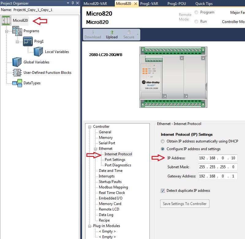 3 Configuração do software CCW No software CCW realizar as configurações conforme a imagem abaixo: - Clique em no ícone que